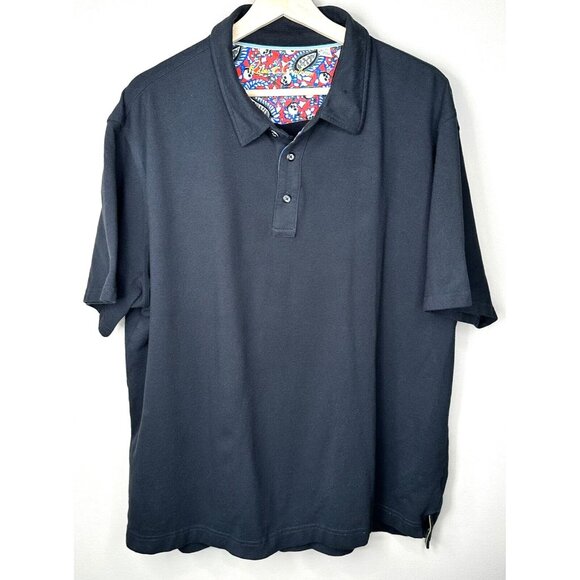 Robert Graham Mens Shirt Polo Preppy Golf Skulls Pattern Placket Black Size XL - Picture 1 of 8